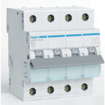 Hager Automatsikring 3P+N 6KA B-32A 4M - EAN 3250614313547