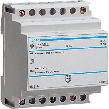 Hager Sikkerhedstran.40va 1224V st314 - EAN 3250615703149