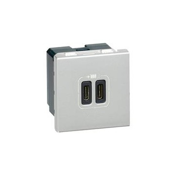Legrand Mosaic usb lader 2xc 3.0a 2m alu - EAN 3414971003361
