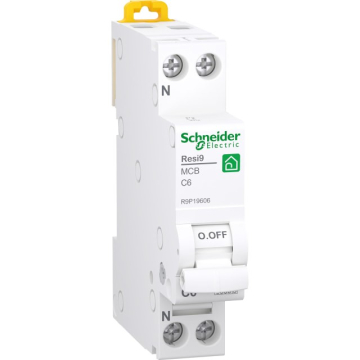 Schneider Resi9 xp mcb 1pn c6a 6ka 18mm - EAN 3606486136089