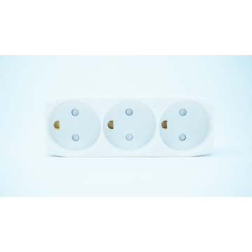 Stikdåse 3 udtag 16a med jord hvid - EAN 5703901019199