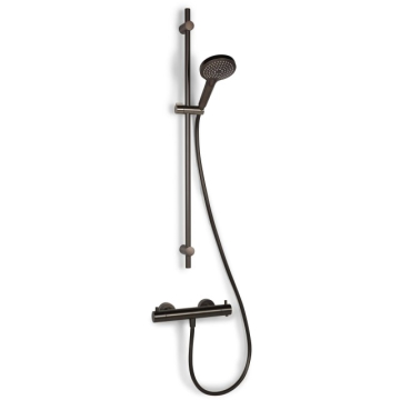 Blue label Termostatarmatur m/brusesæt gun metal - EAN 8711802073339